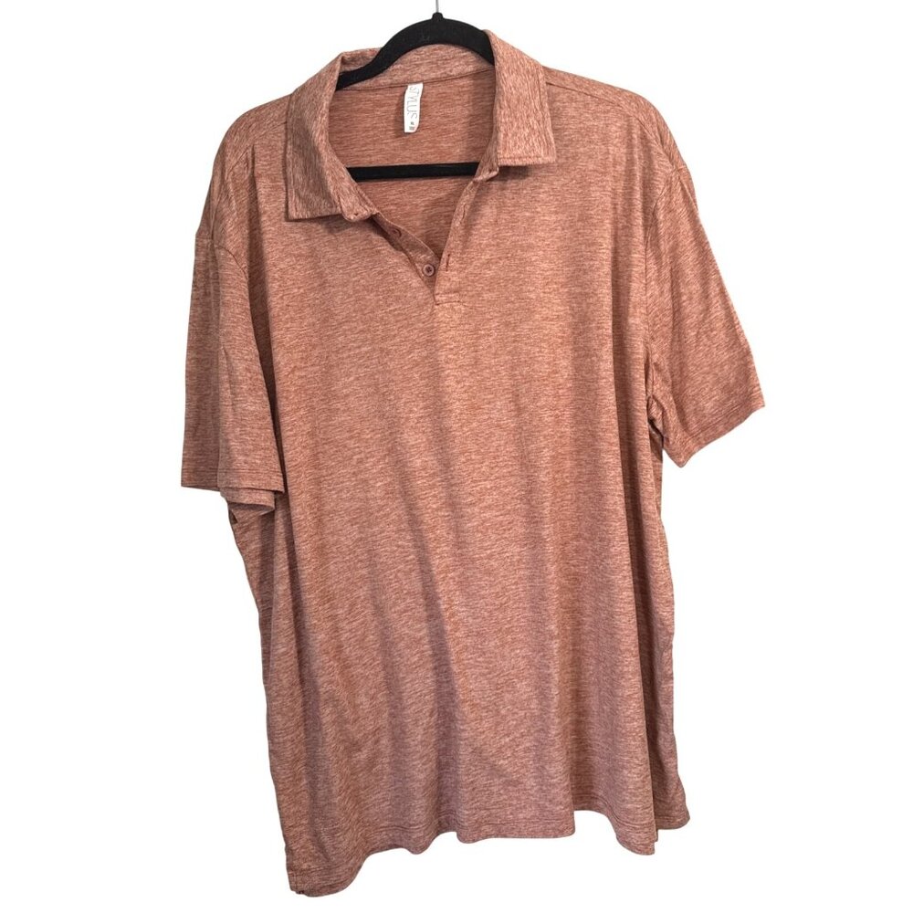 Stylus Mens XL Heathered Rust Short Sleeve Polo Shirt 92% Polyester 8% Spandex L